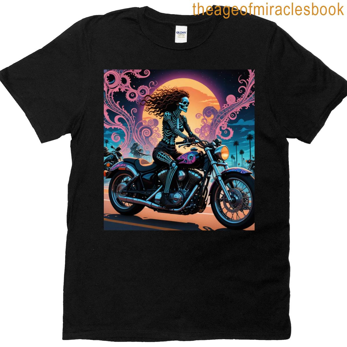 Biker Brown Curls Female T-shirt