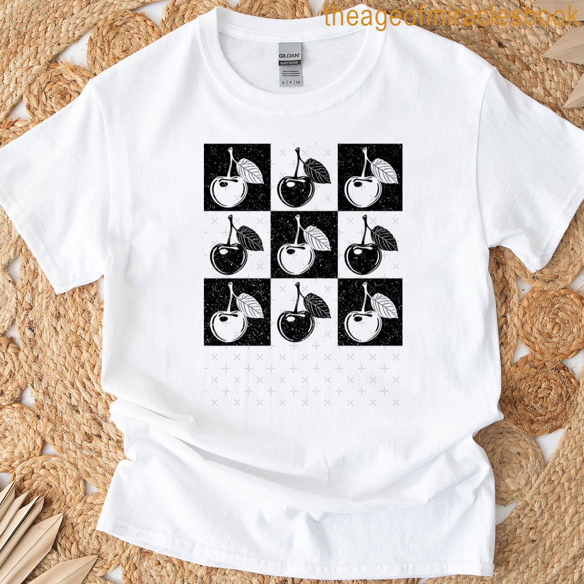 Black Pop Art Cherries T-shirt