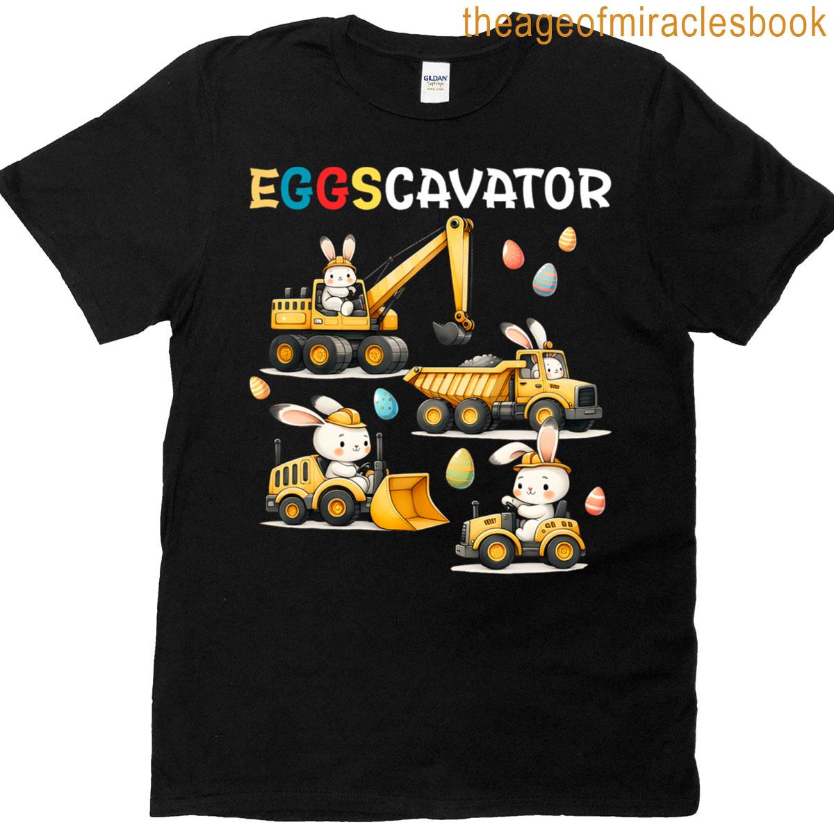 Eggscavator Easter Egg Hunt Construction Trucks Toddler Boys T-shirt
