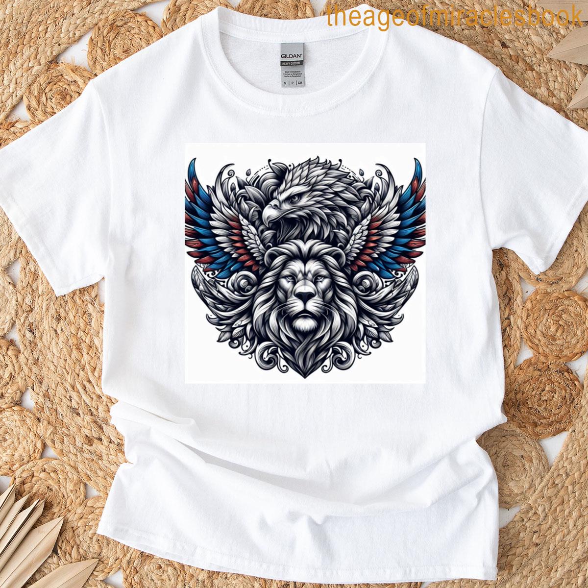 Lion Eagle Drawing T-shirt