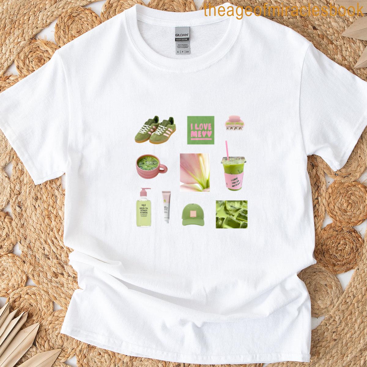 Matcha And Pink Aesthetic Set T-shirt
