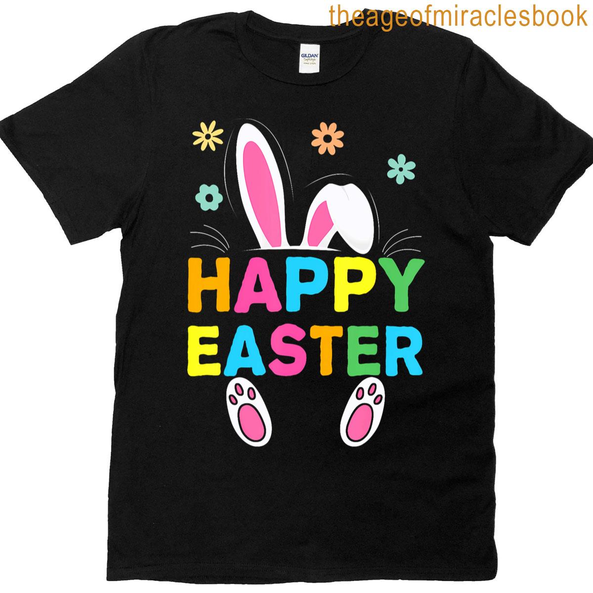Happy Easter Bunny Rabbit Face Funny Easter Day Girls T-shirt