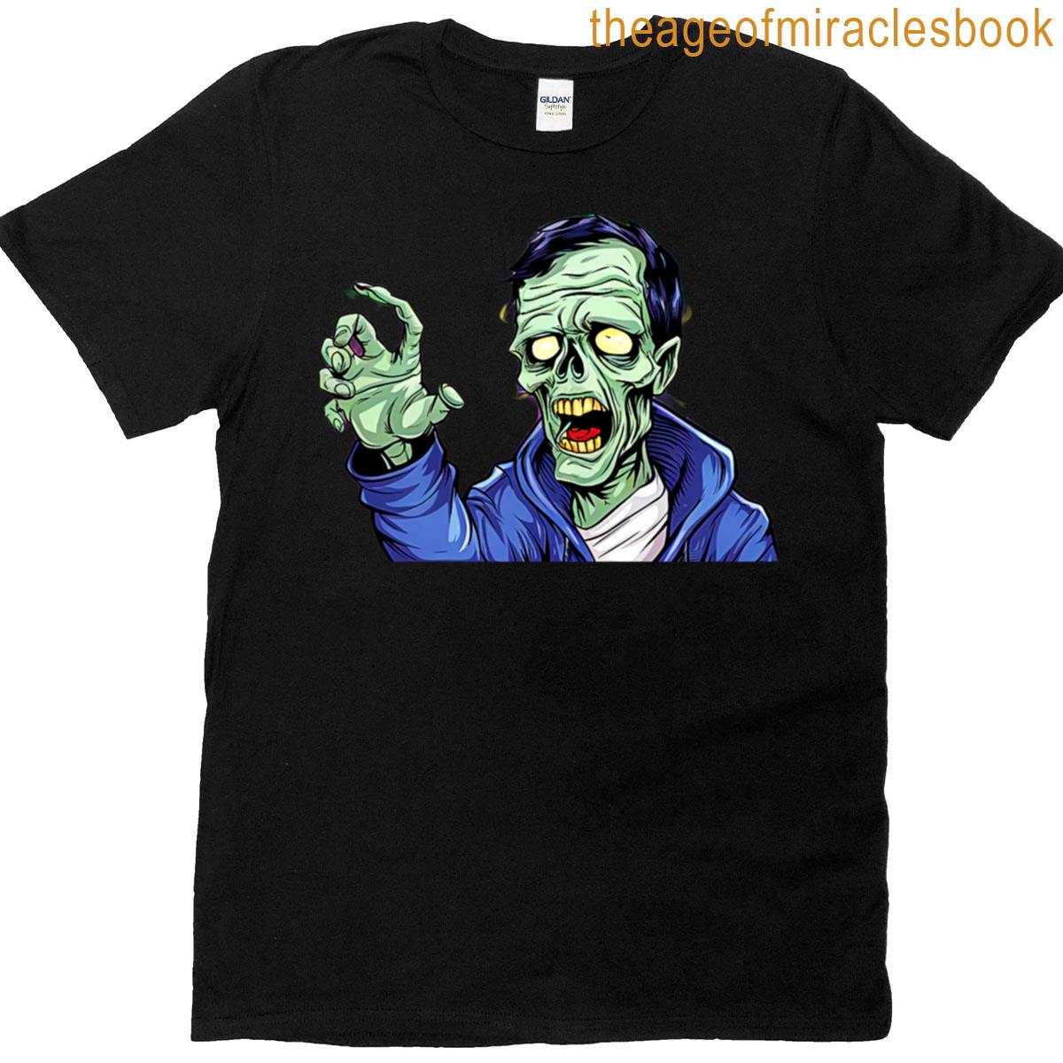 Green Face Zombie Design T-shirt