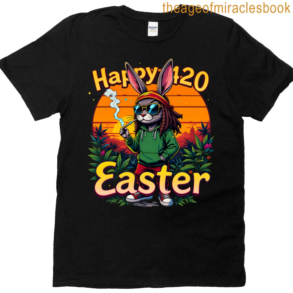 Happy 420 Easter Funny Smoking Easter Bunny Men T-shirt