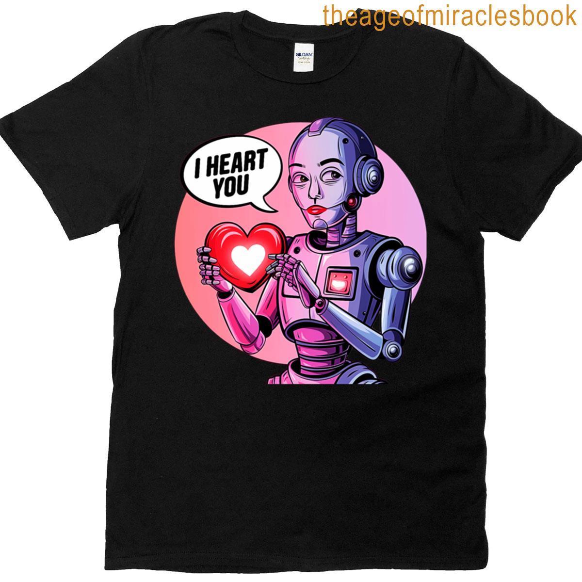 I Heart You Robot T-shirt