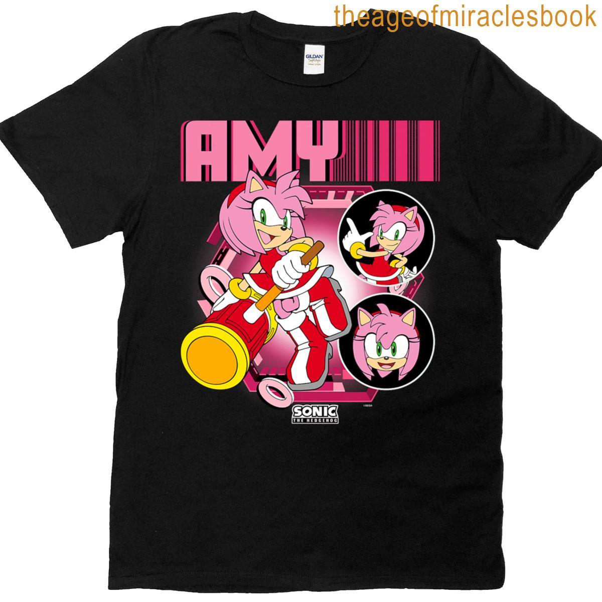 Sonic The Hedgehog Amy Rose Multi Poster T-shirt