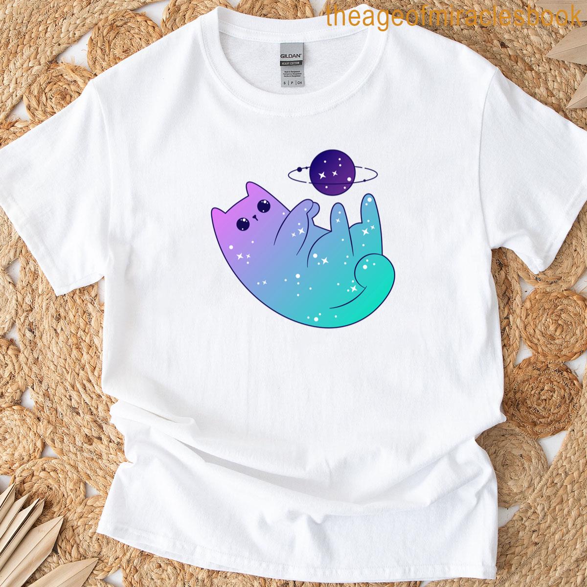 Classic Purple Space Pretty Cat T-shirt