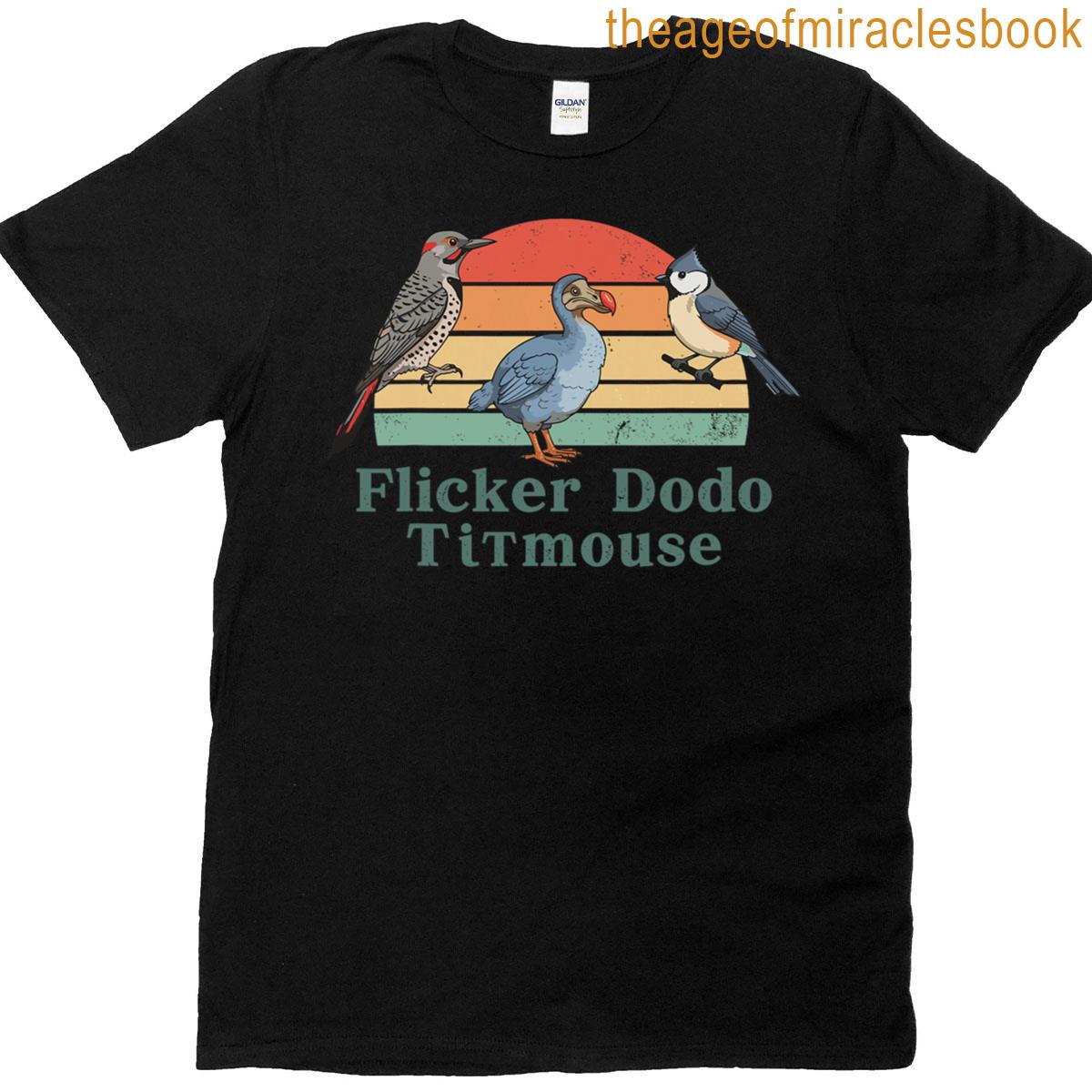Funny Bird Dodo Titmouse Subtle Flicker T-shirt