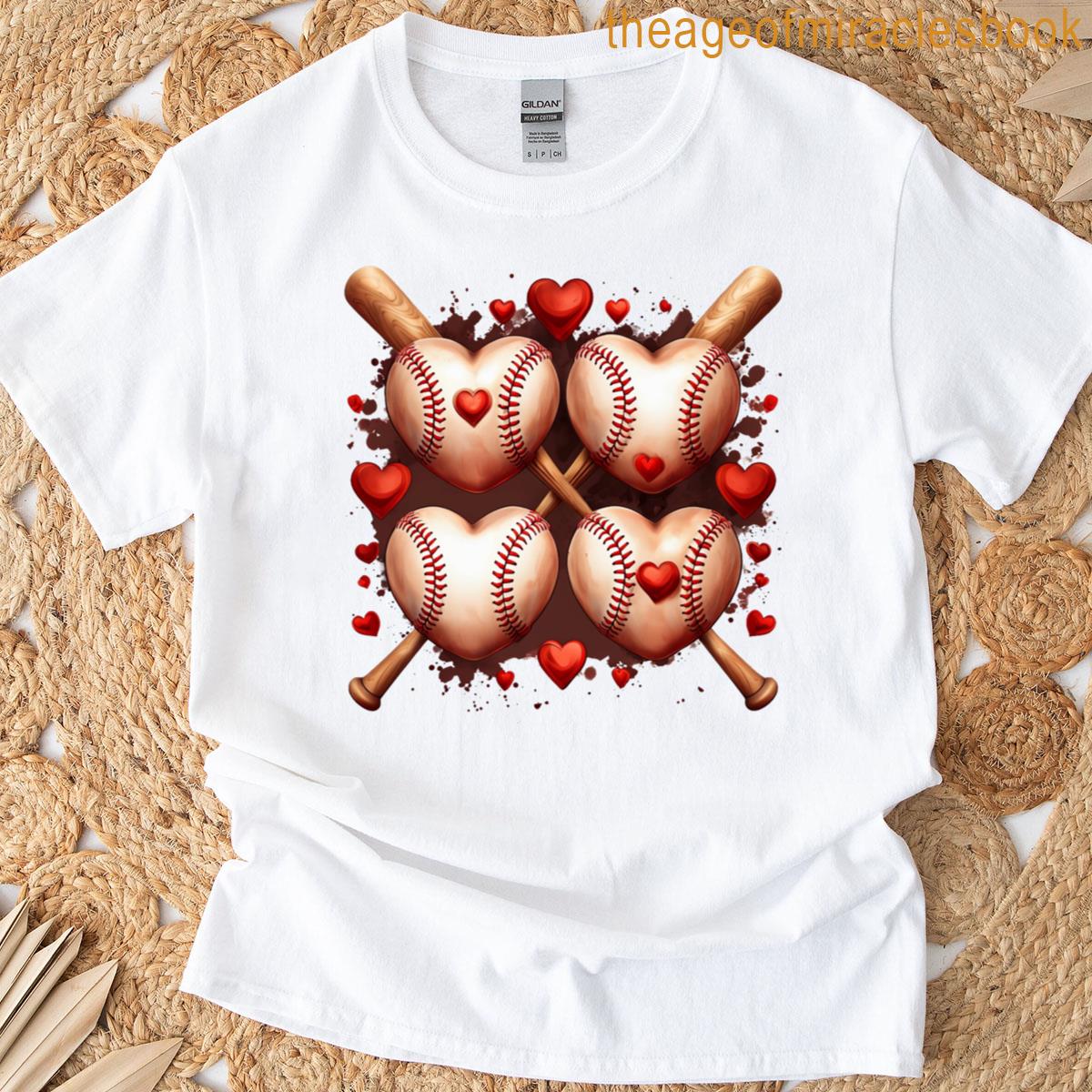 Classic Baseball Hearts T-shirt
