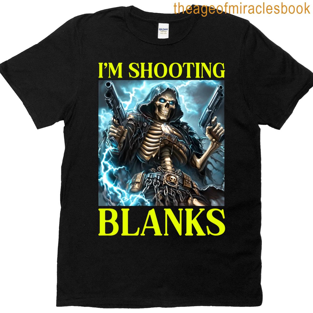 Classic Funny Meme Shooting Skeleton Hard Im T-shirt