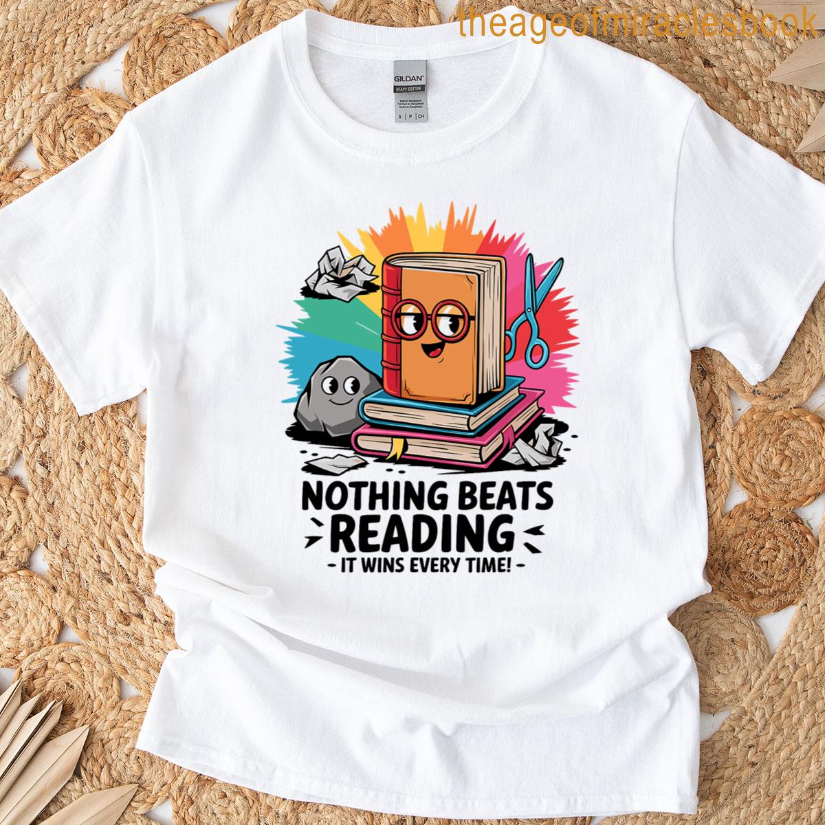 Funny Rock Paper Scissors Nothing Beats Reading T-shirt