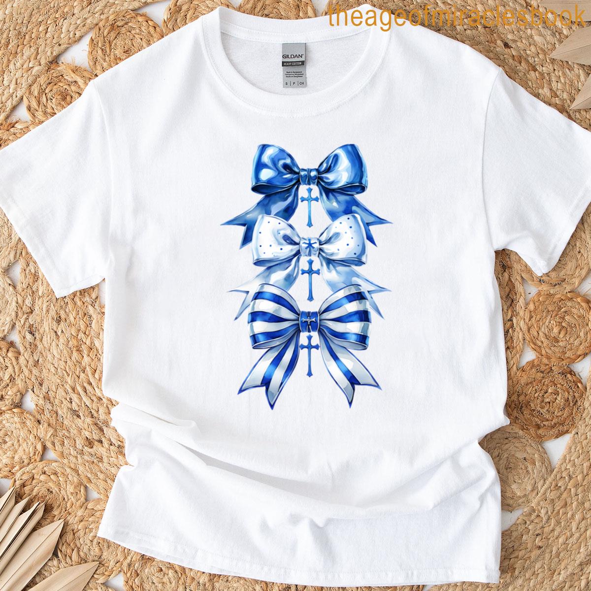 Three Crosses Three Days One Gift – Christian Easter Design Blue T-shirt