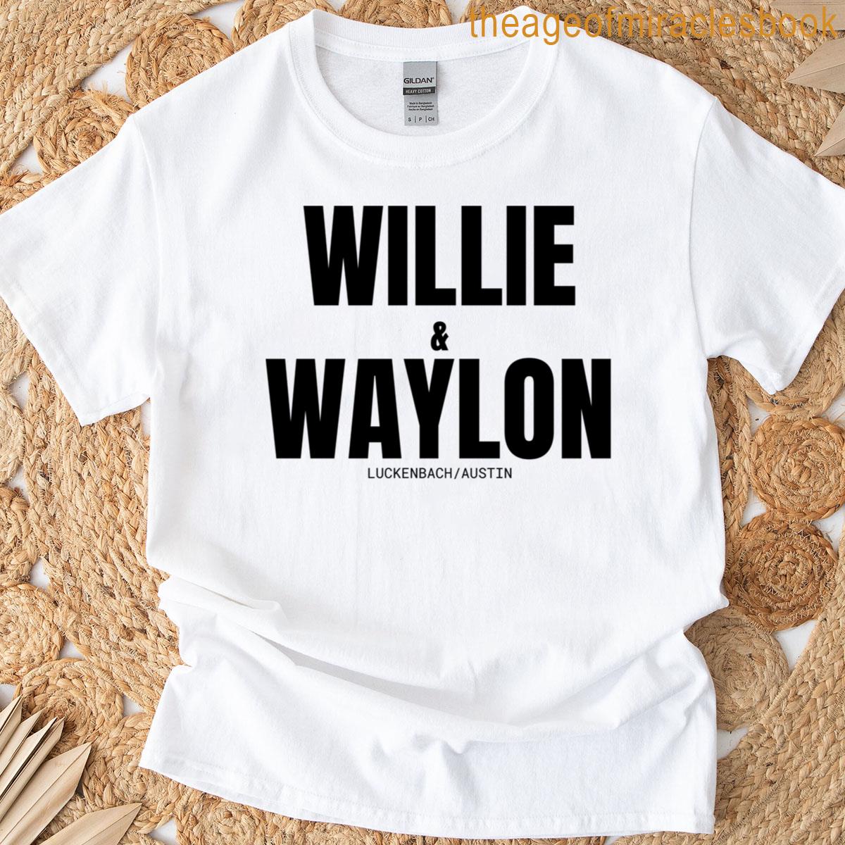 Willie Waylon Black Text T-shirt