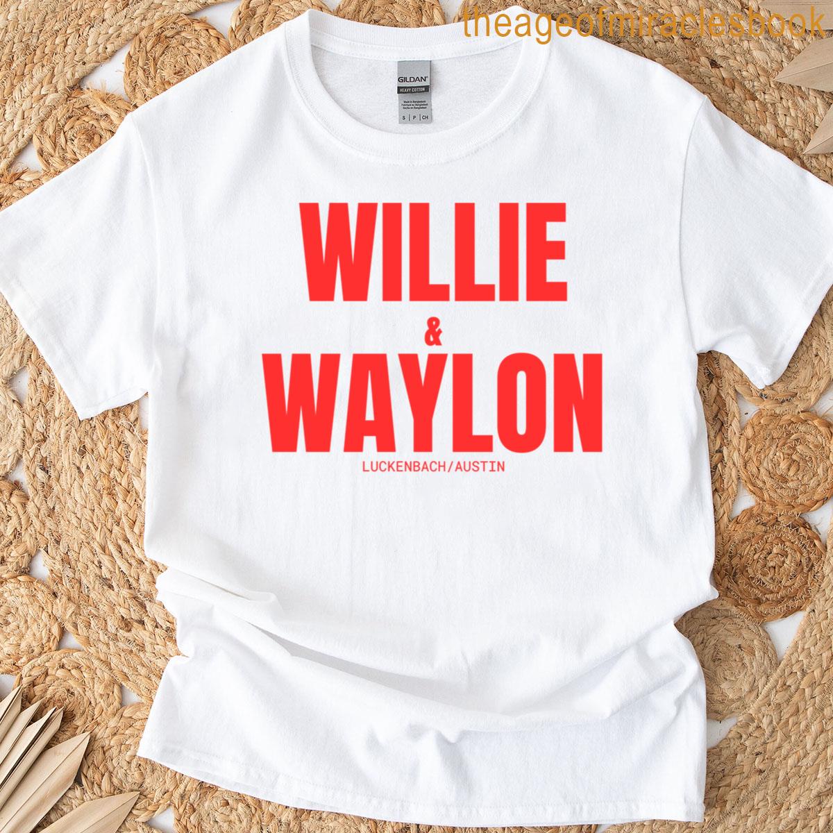 Willie Waylon Red Text T-shirt
