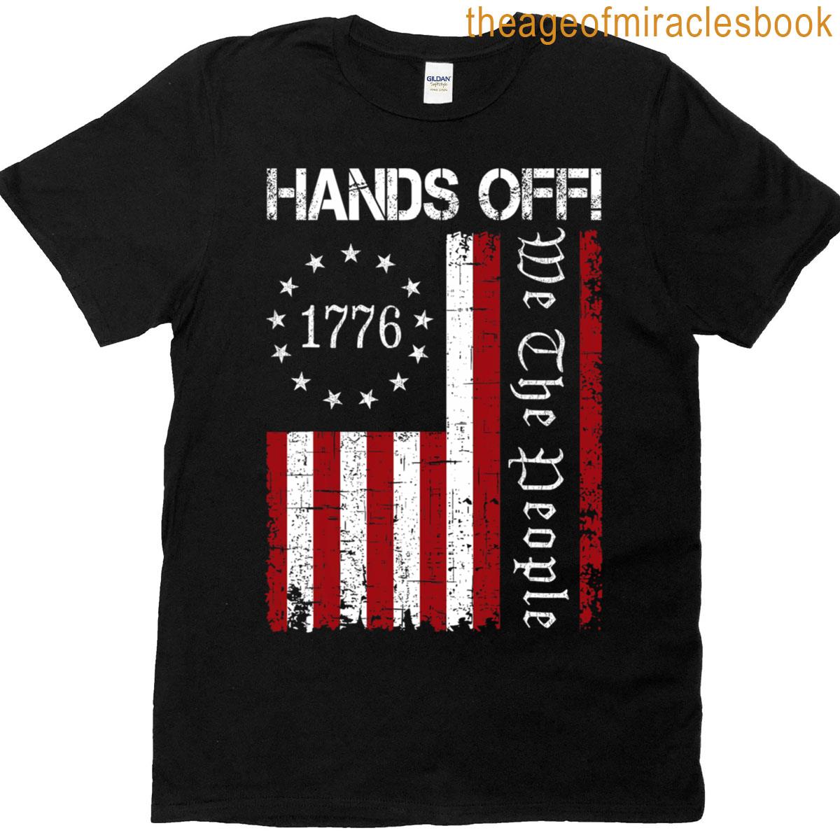 Hands Off Protest Social Security Medicare Flag Protest T-shirt