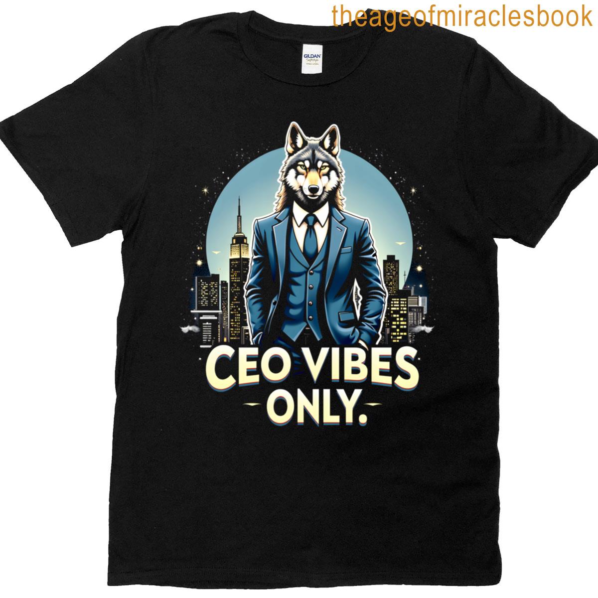 Ceo Vibes Only Wolf Design T-shirt