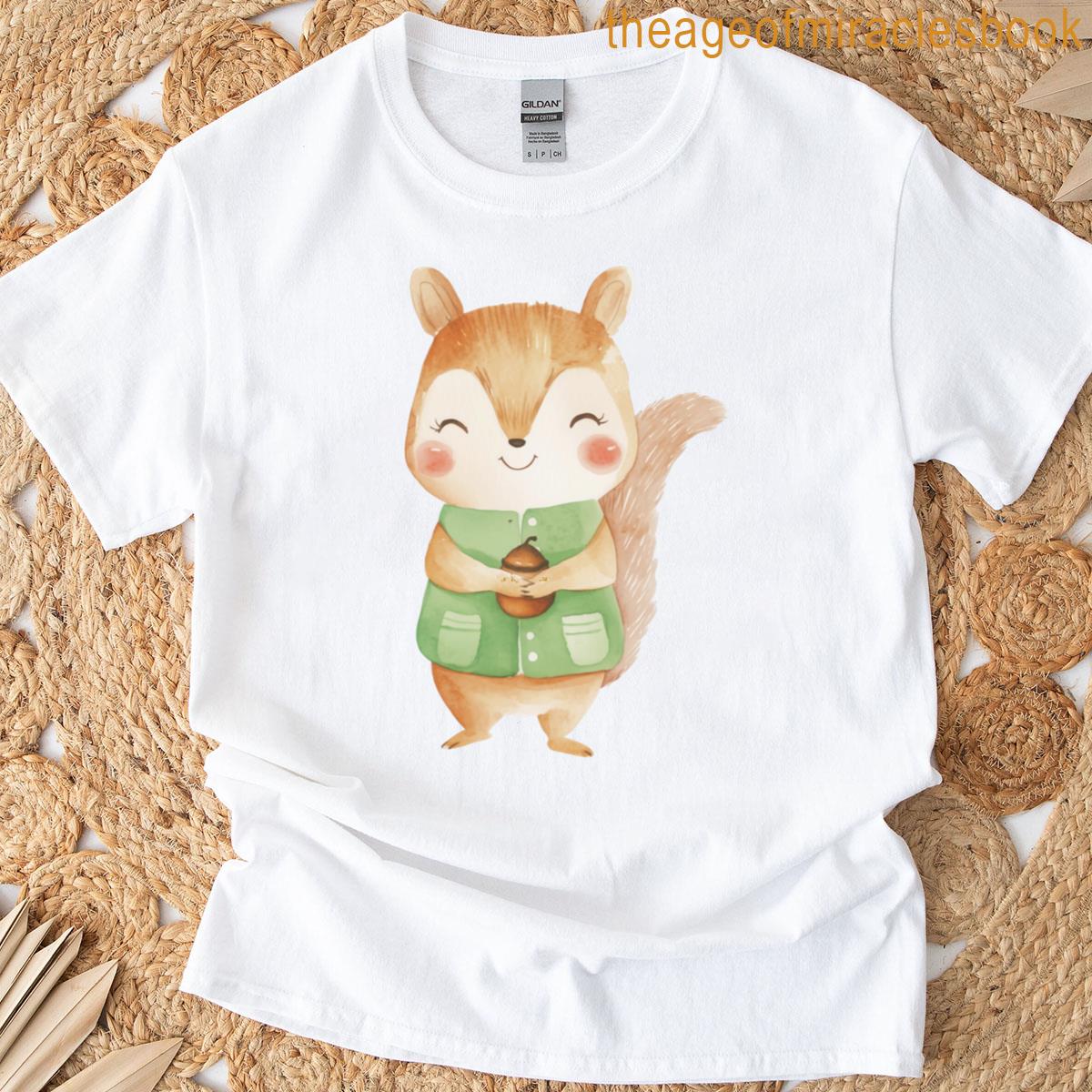 Cute Squirrel With Acorn T-shirt