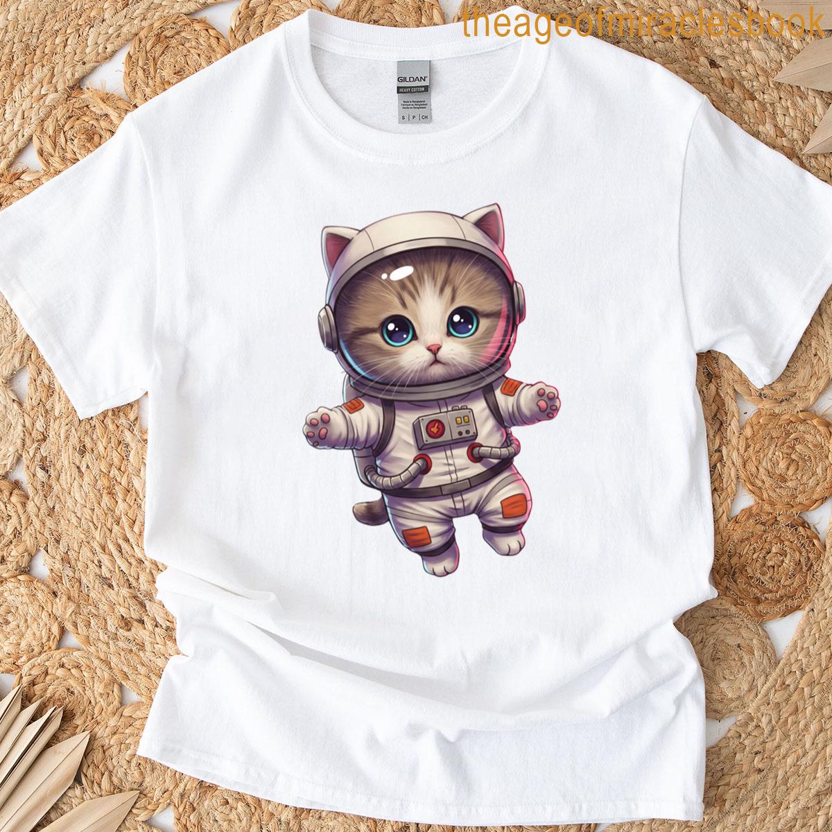 Space Kitty In Pink T-shirt