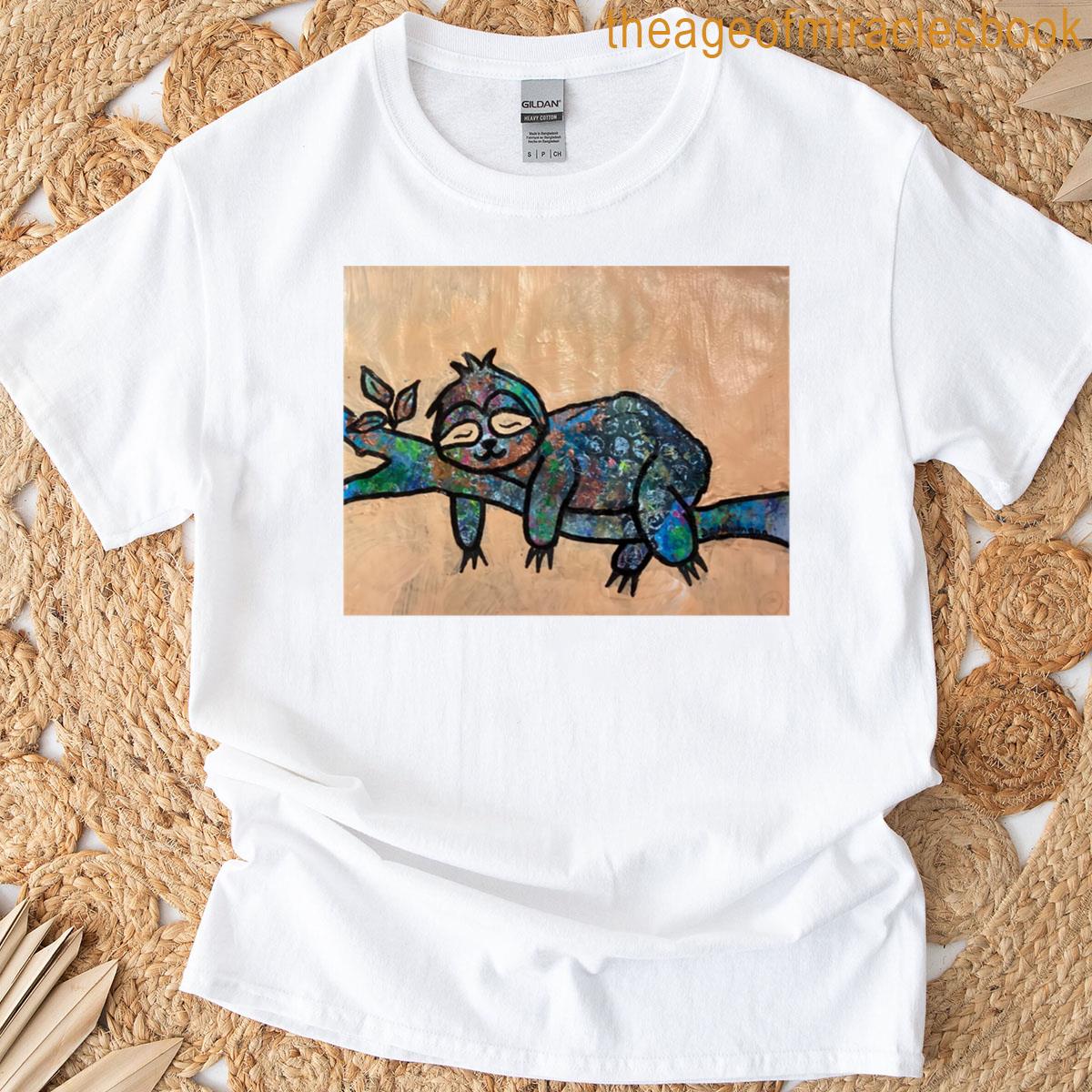 Whimsical Sleeping Sloth T-shirt