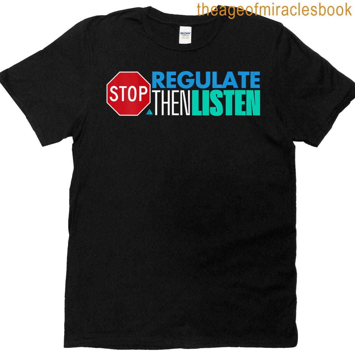 Womens Stop Regulate Then Listen V Neck T-shirt