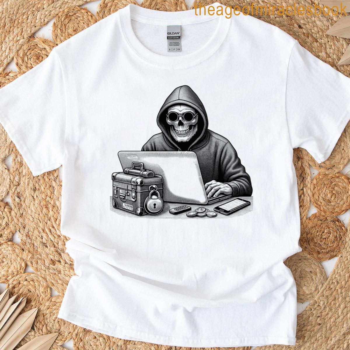 Digital Espionage Masked Hacker At Work T-shirt