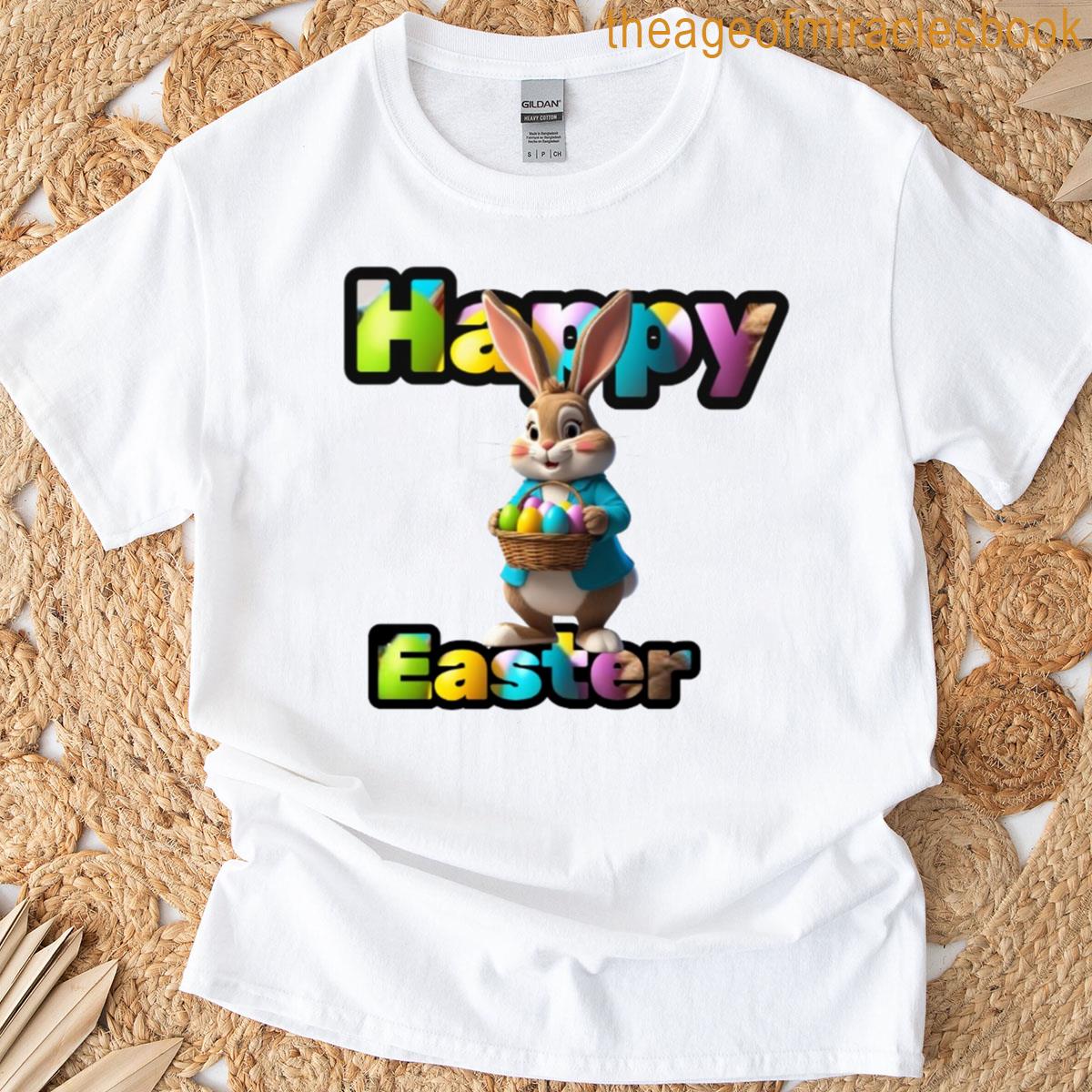 Elegant Easter Bunny In A Blue Jacket T-shirt