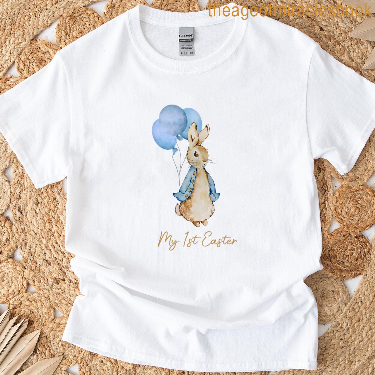 My First Easter Bunny With Blue Balloons T-shirt