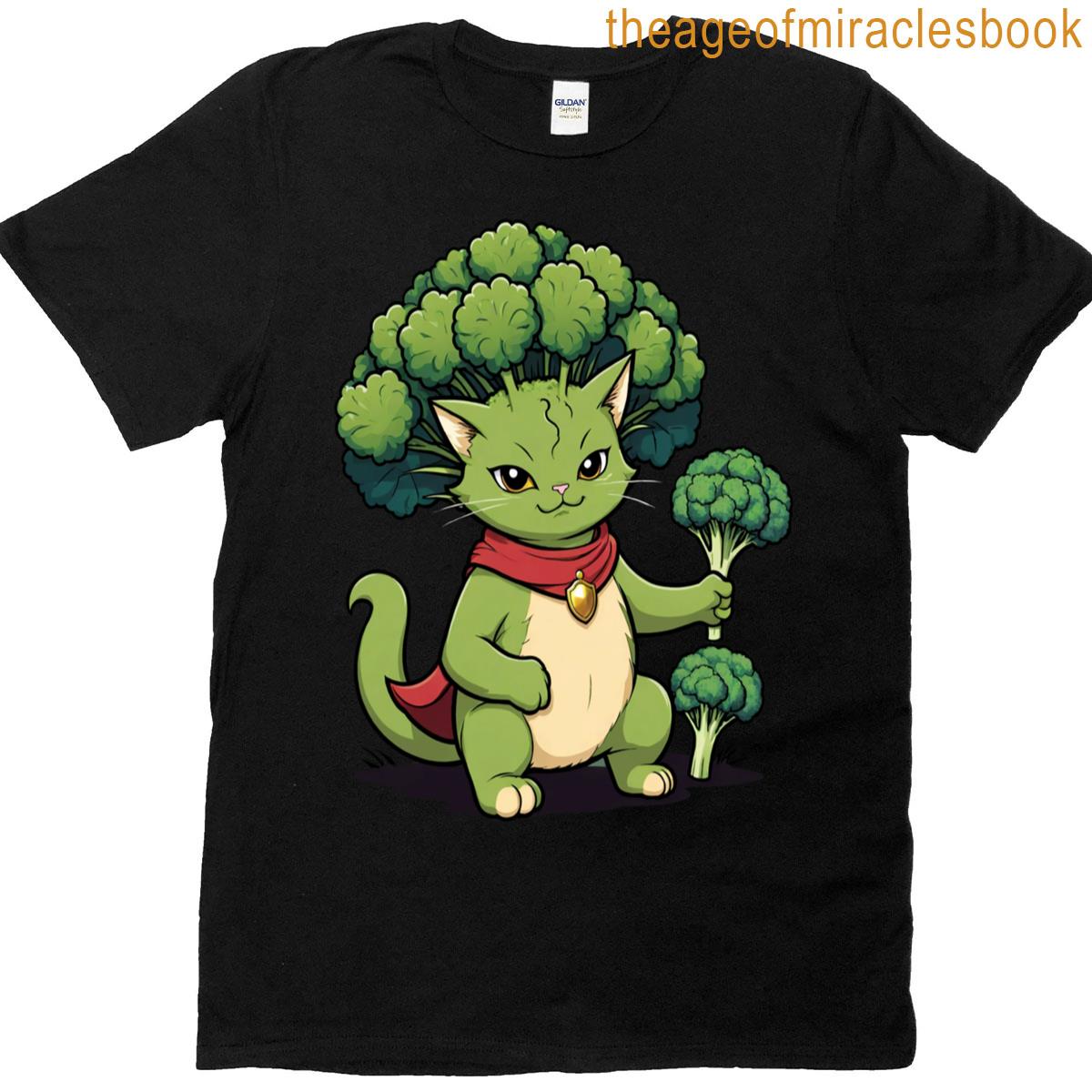 Quest Fantasy Squad Broccoli Funny Cat T-shirt