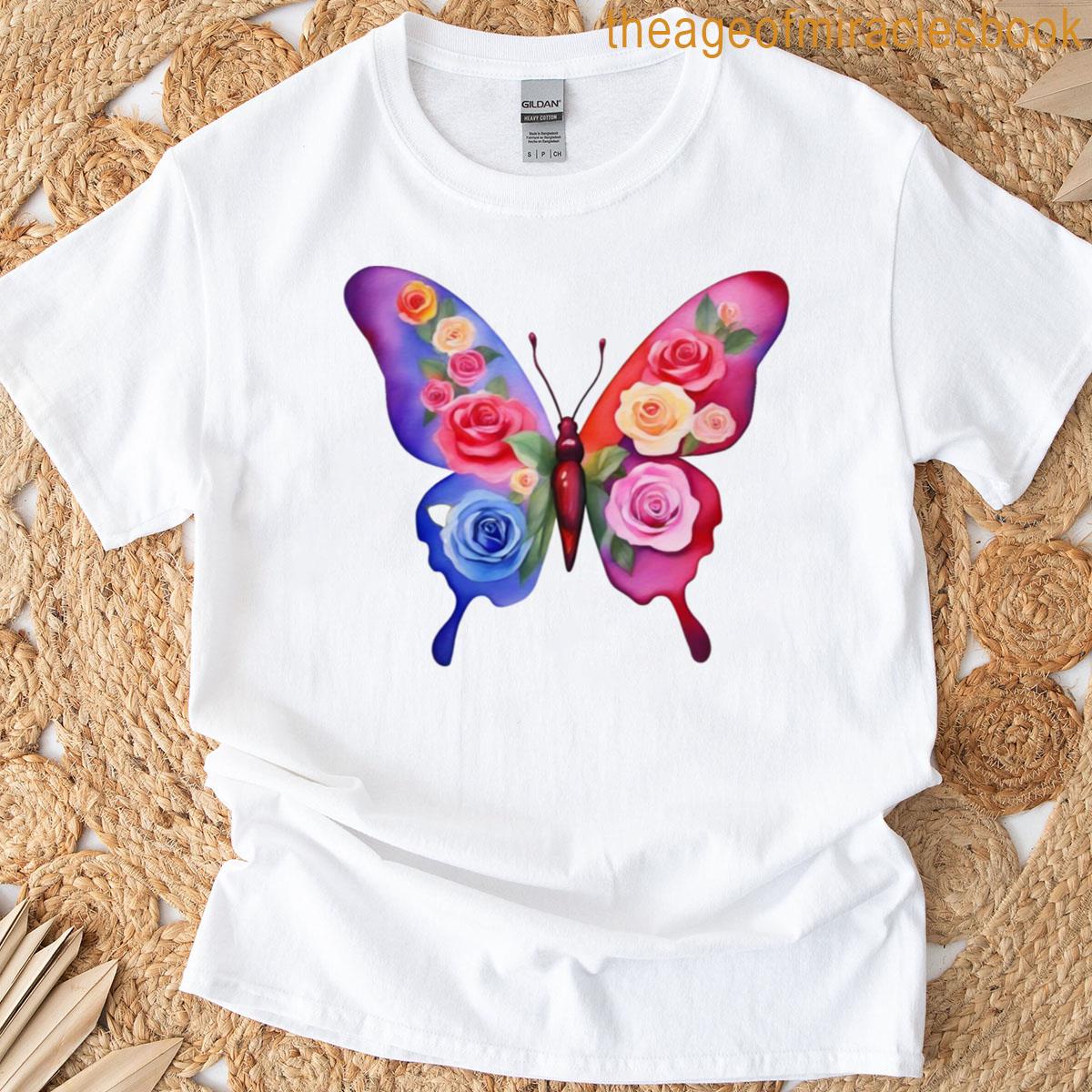 Butterfly Roses Paint T-shirt