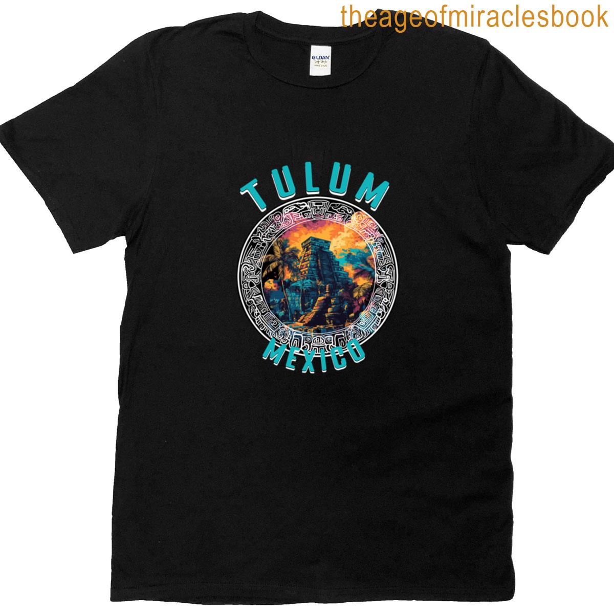 Tulum Mexico With Blue Lettering T-shirt
