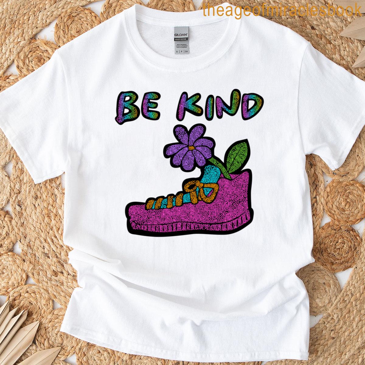 Be Kind Sneaker Flower Squiggle Pattern Shoe T-shirt