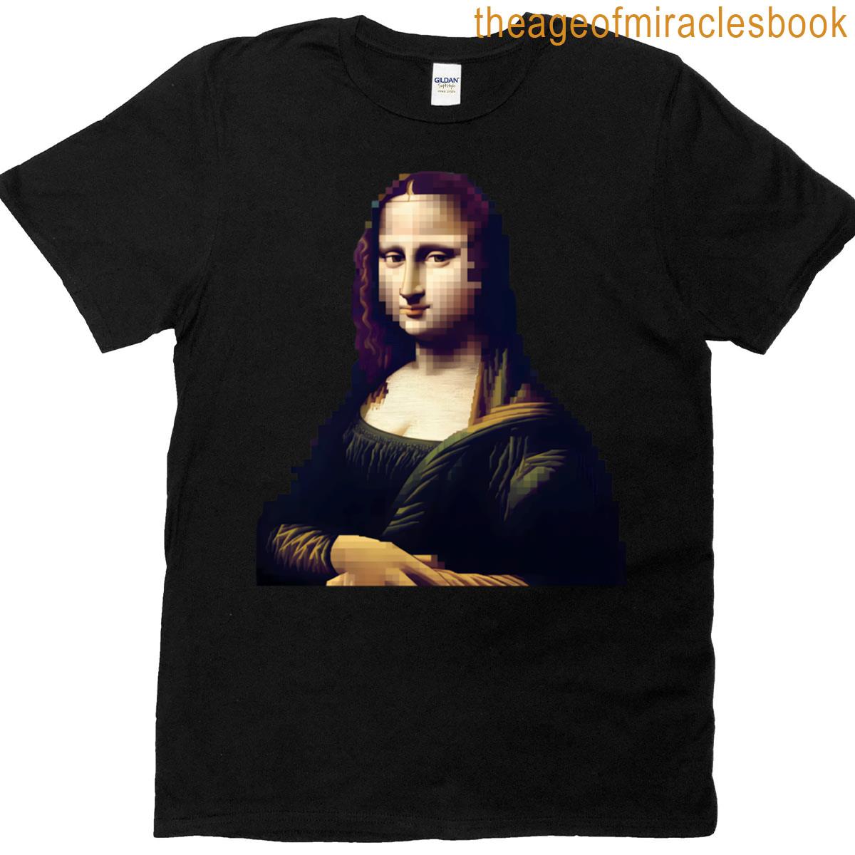 Pixelated Mona Lisa Digital Renaissance Remix T-shirt