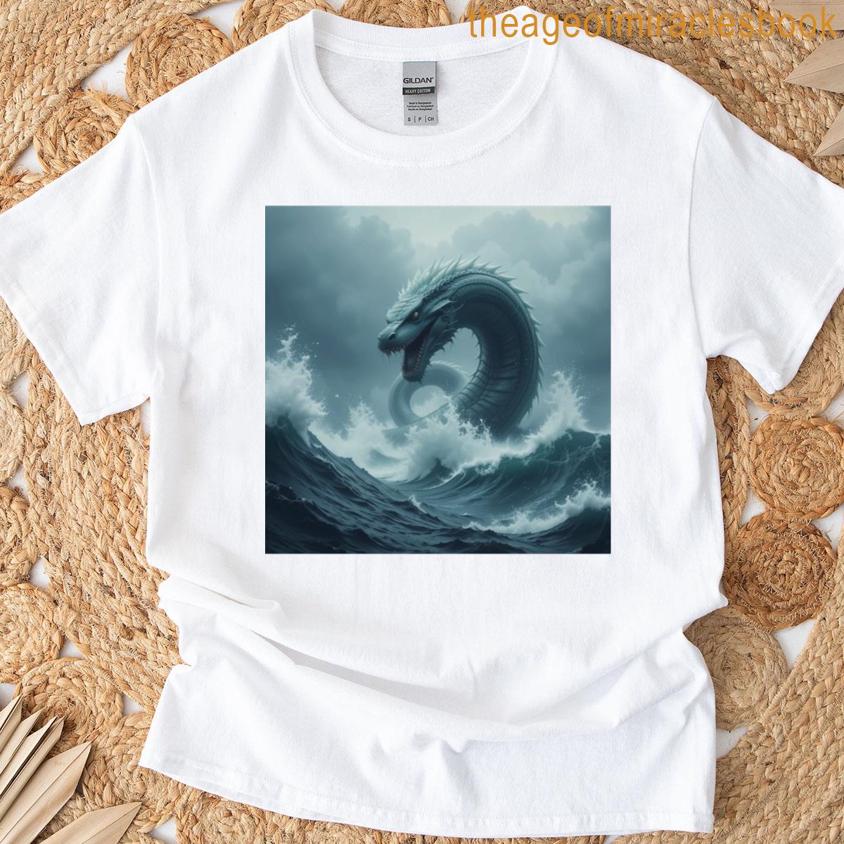 Sea Serpent Amidst Stormy Waves T-shirt