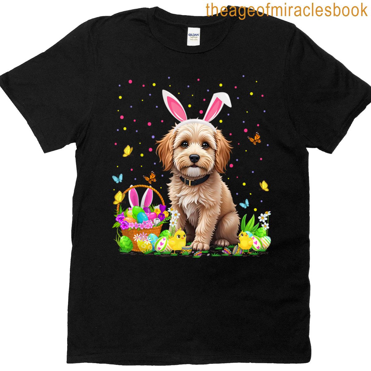 Cockapoo Dog Easter Egg Hunt Bunny Ear Cockapoo Easter T-shirt