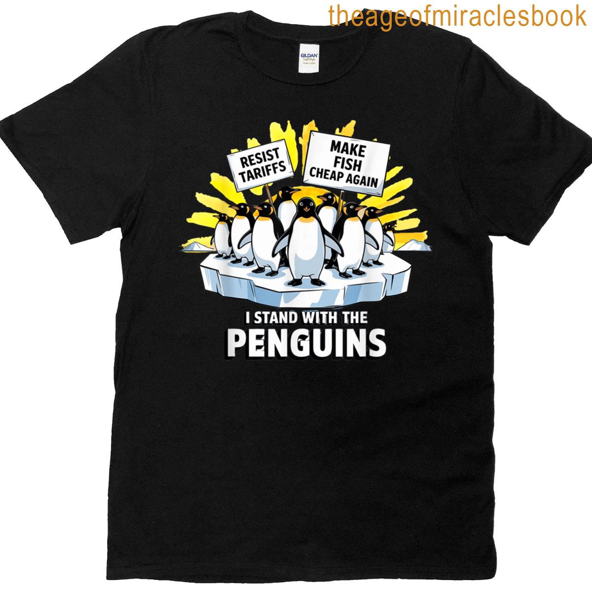 Funny Resist Penguins Protest Against Tariffs T-shirt