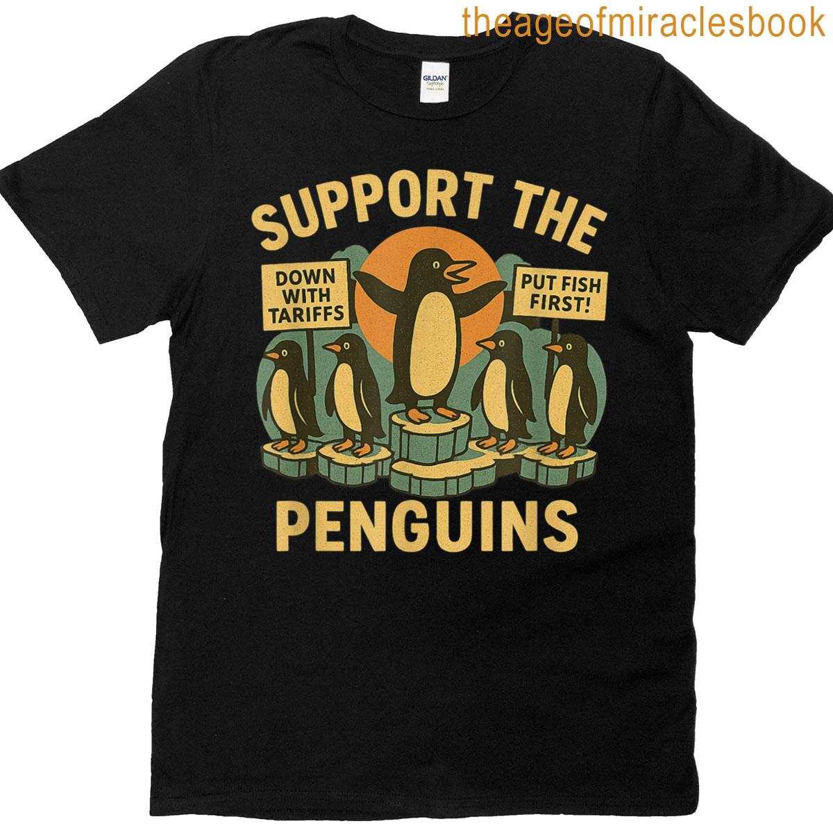 Resist Penguins Against Tariffs Retro T-shirt