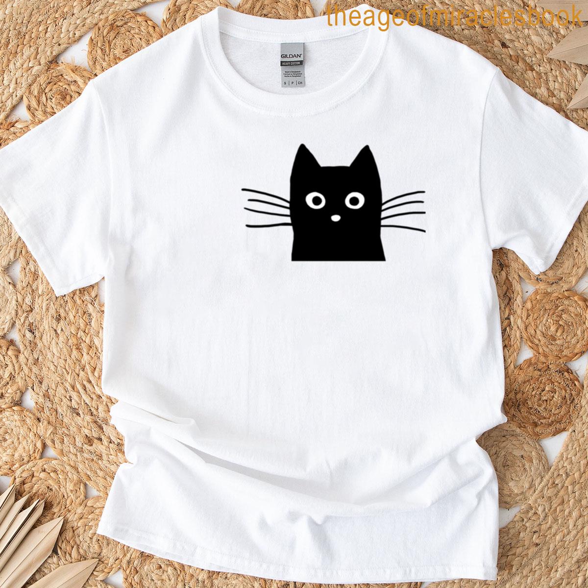 Black Cat Face T-shirt
