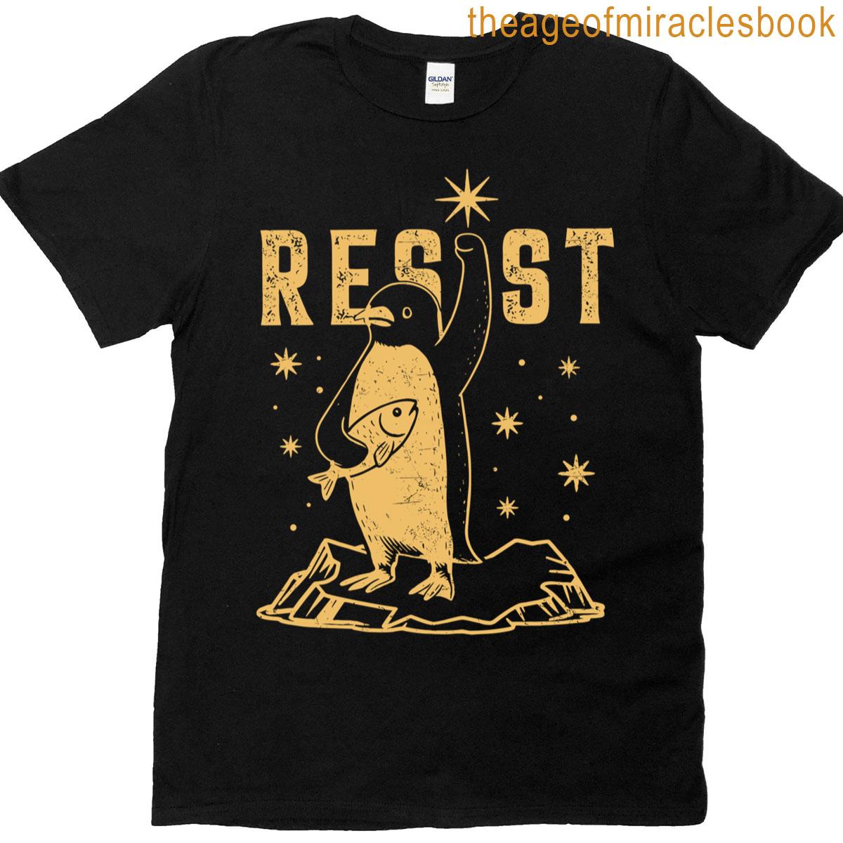 Funny Protest Against Tariffs Resist Penguin T-shirt