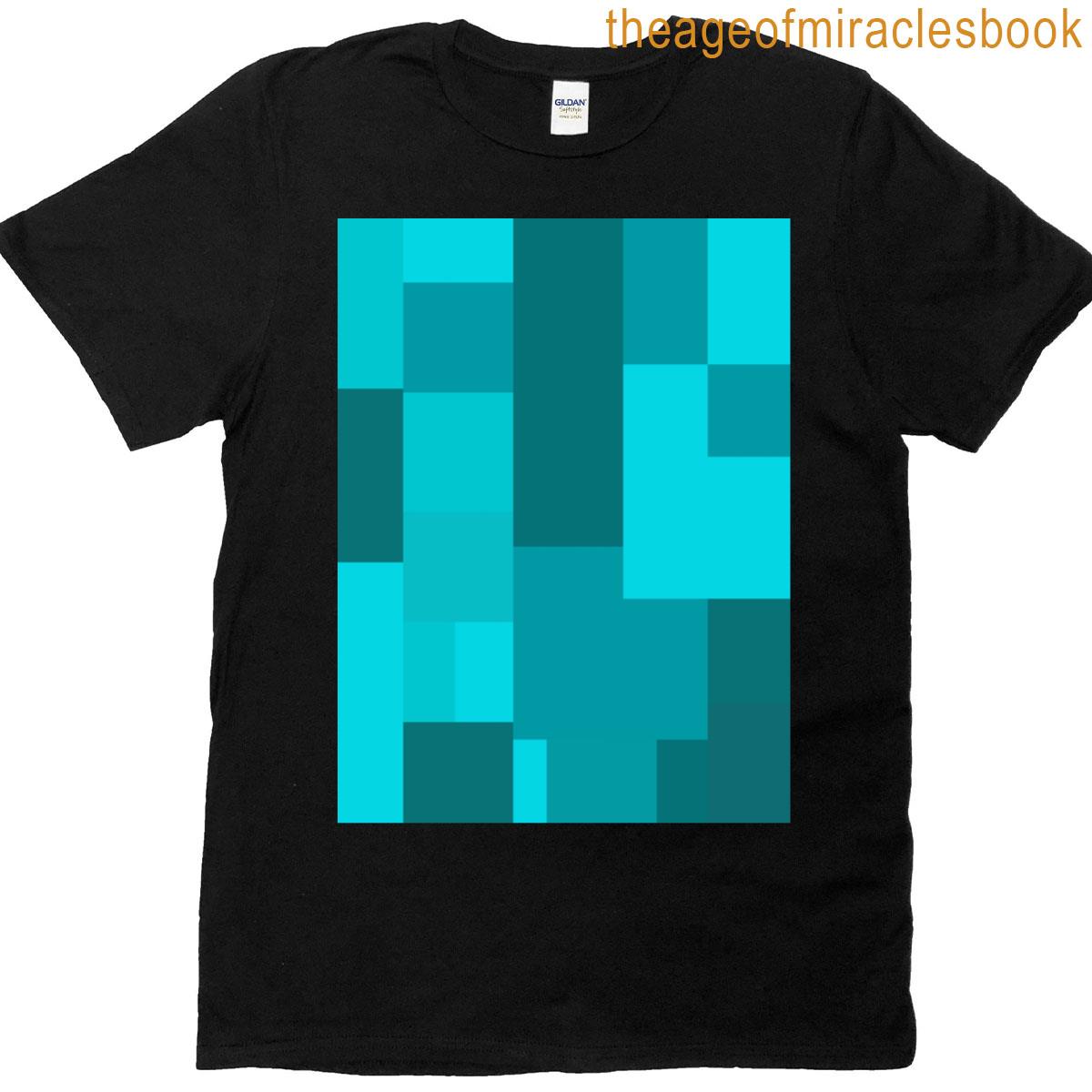 Pixel Art Style – Cool Teal Block Pattern That Pops Graphic T-shirt