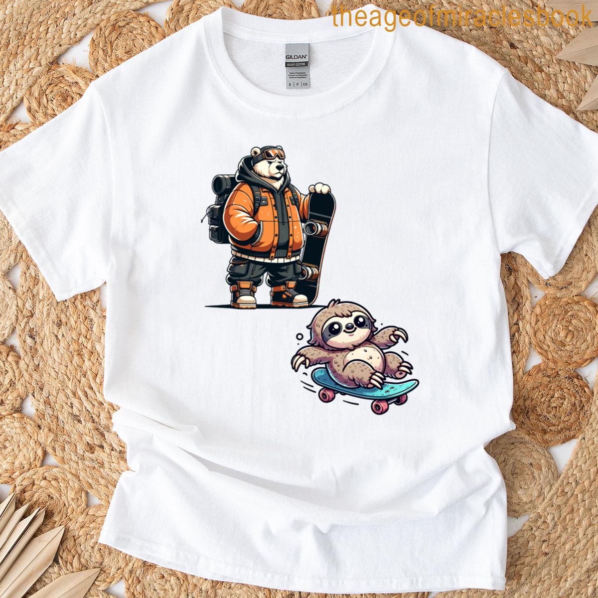 Polar Bear And Sloth Just Having Fun T-shirt