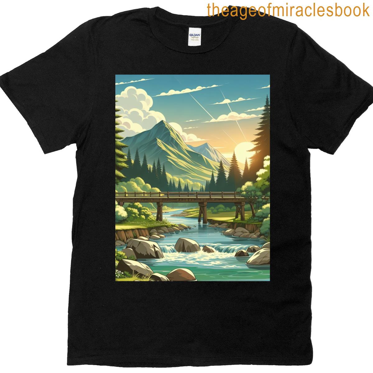 Tranquil Mountain Sunrise Graphic T-shirt