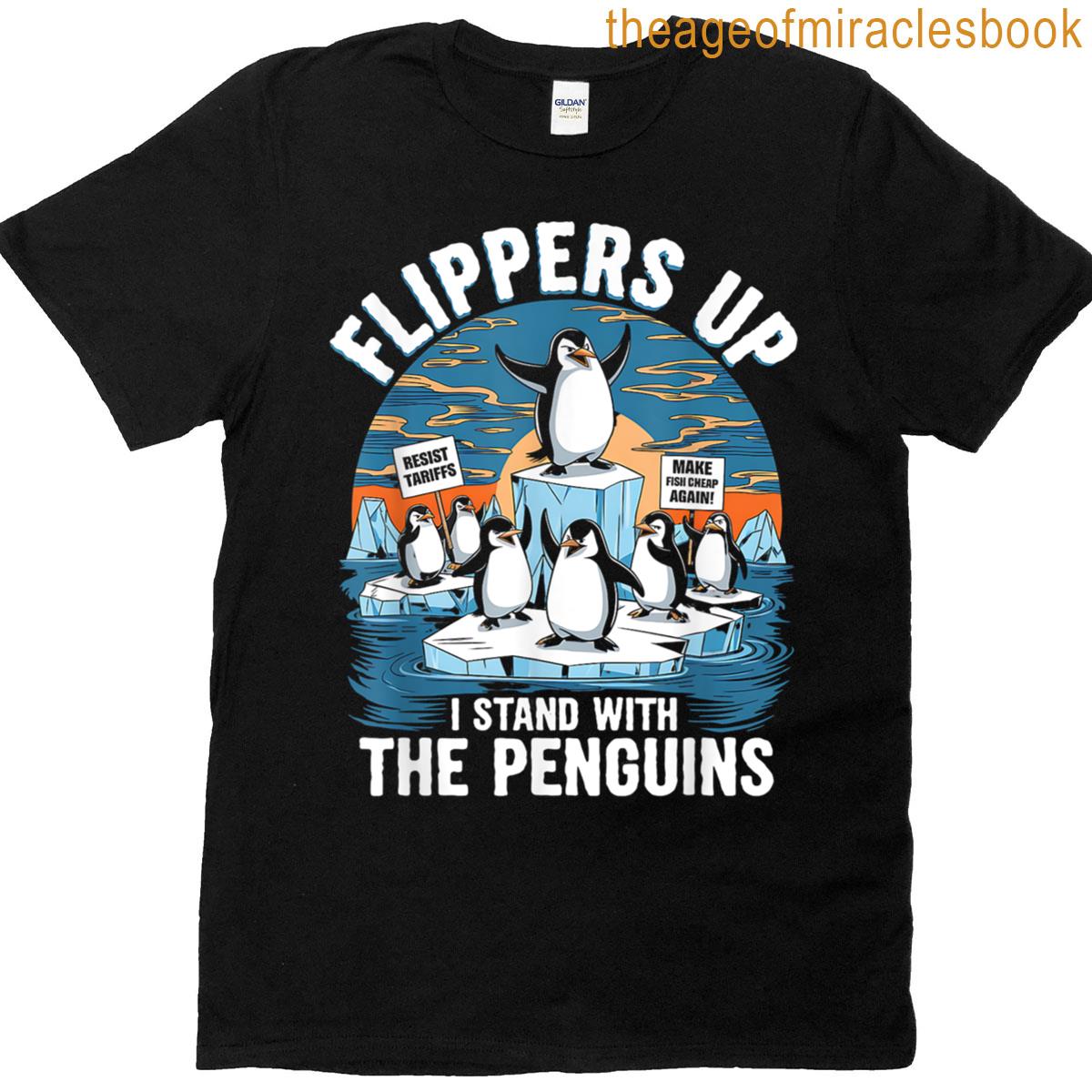 Funny Resist Penguins Protest Against Tariffs T-shirt