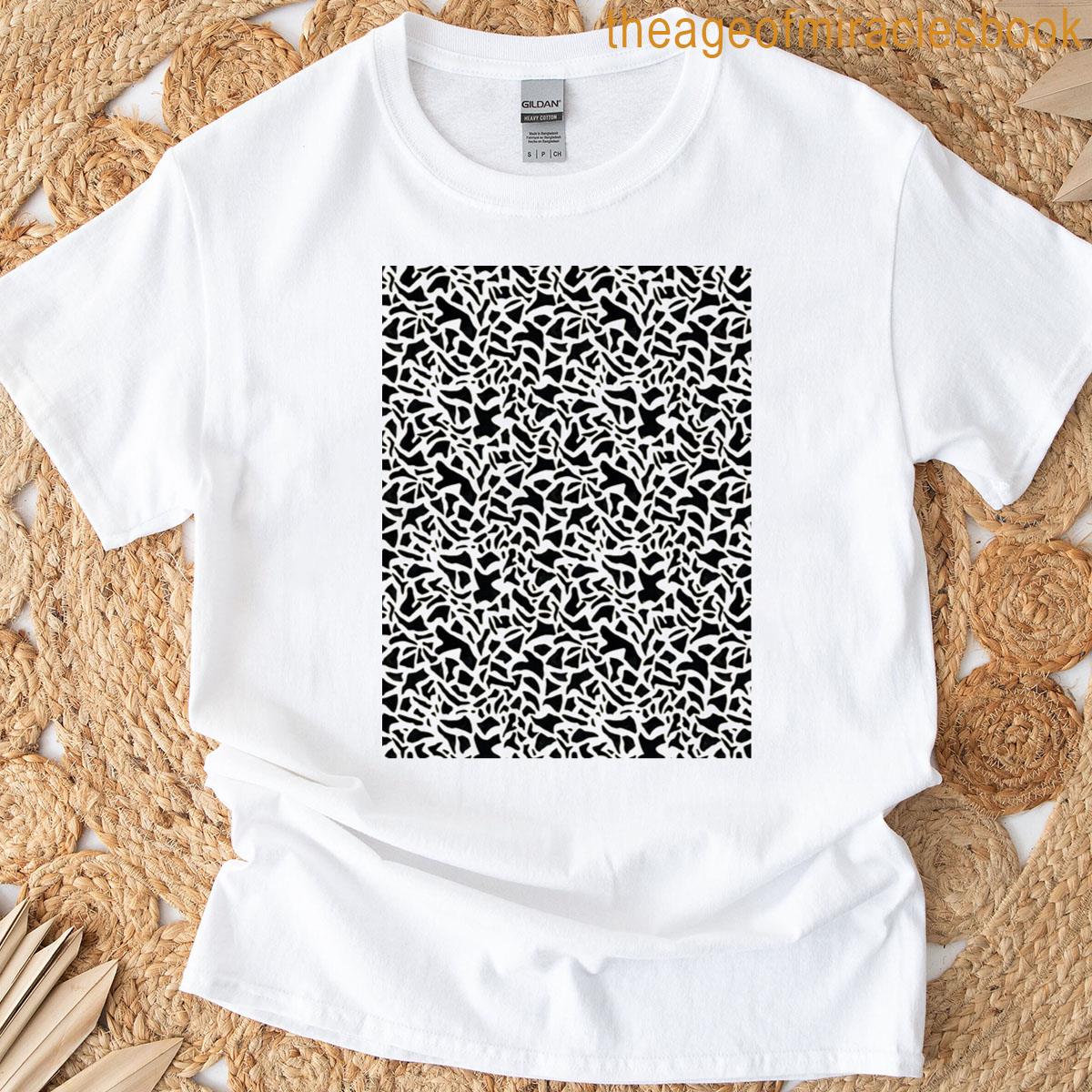 Black White Giraffe Pattern Long T-shirt