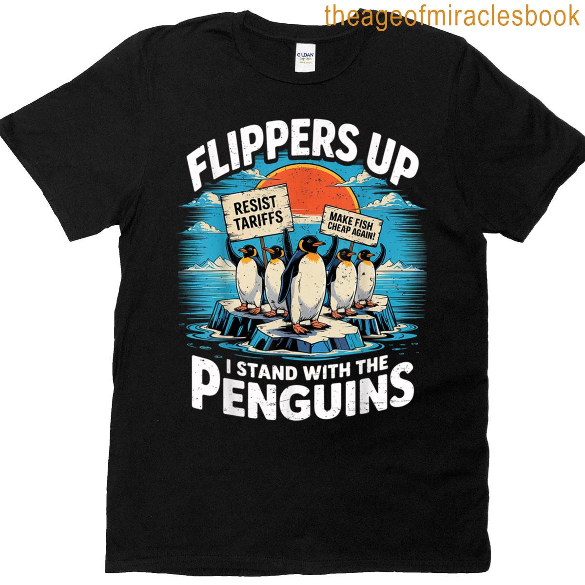 Funny Resist Penguins Protest Against Tariffs T-shirt