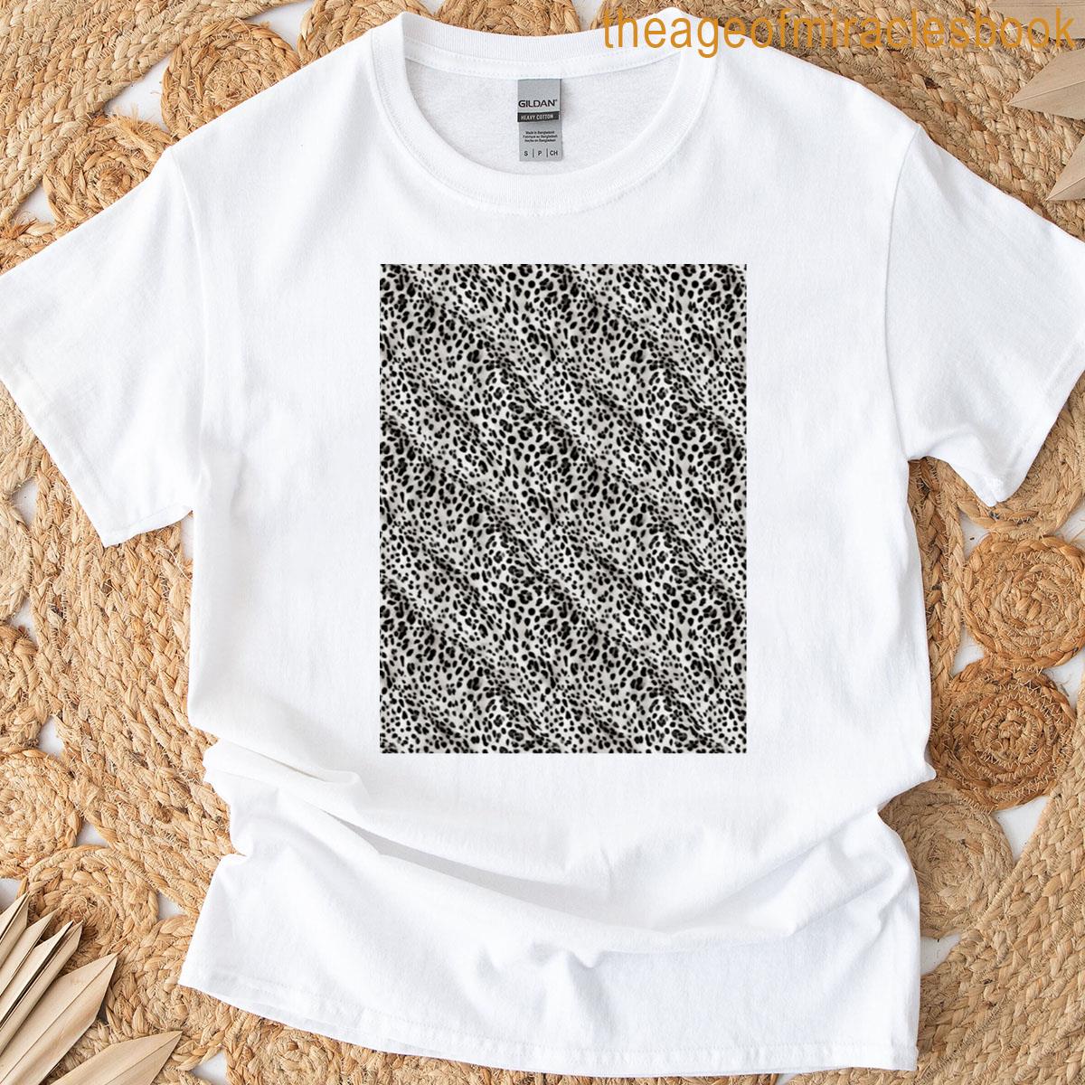 Silver Leopard Pattern Long T-shirt