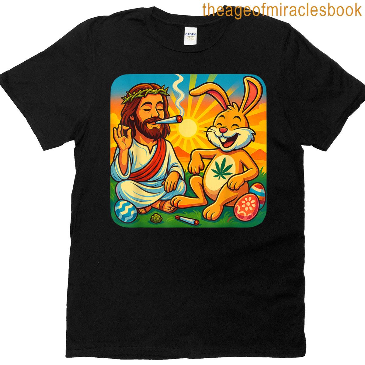 420 Easter Funny Jesus Bunny Weed T-shirt