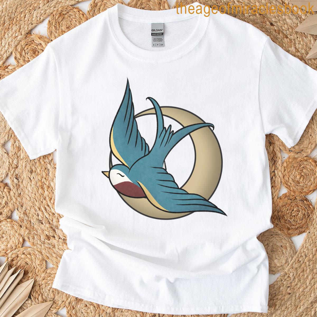 Moon Swallow Tattoo Flash T-shirt
