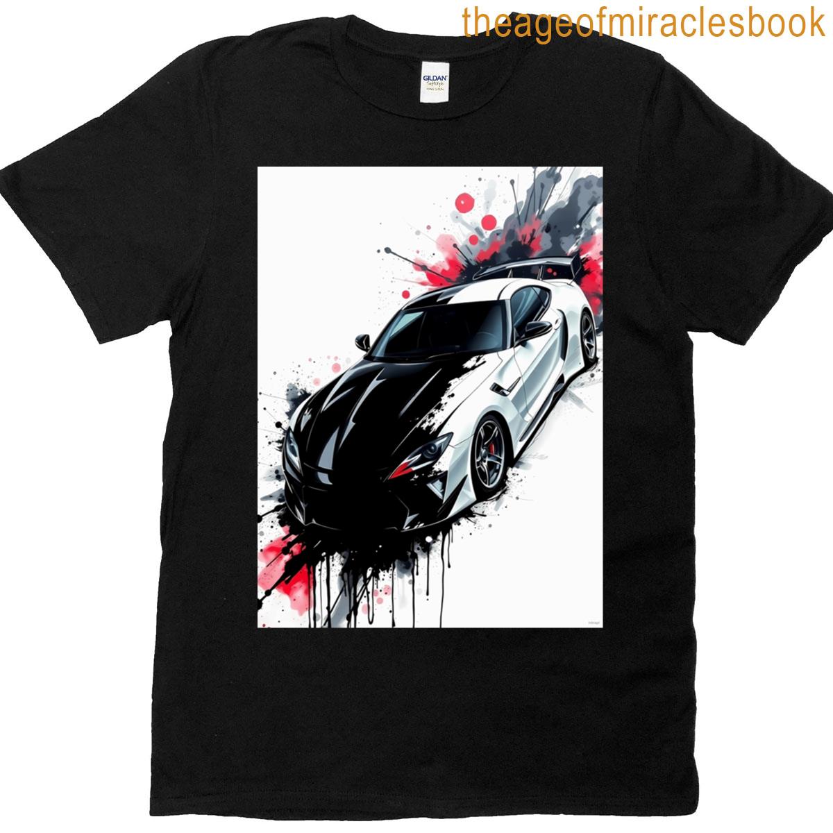 Abstract Car Splatter Print Graphic T-shirt