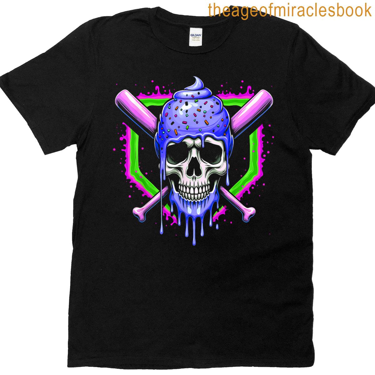 Baseball Skull Drip Baseball Drip Baseball Ice Cream Drip T-shirt