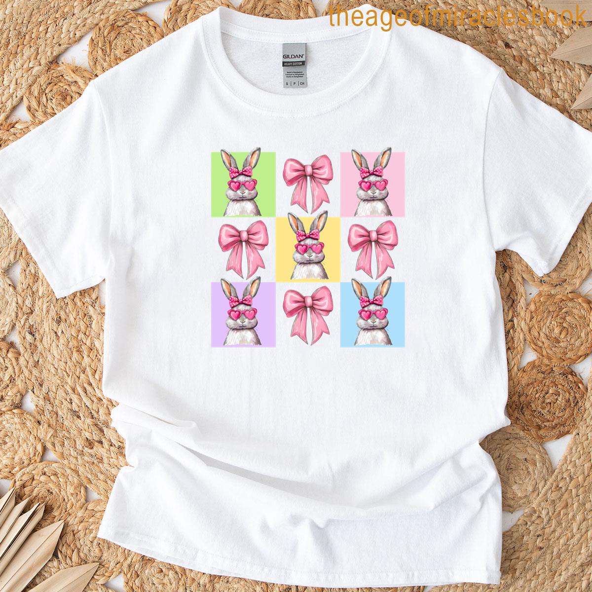 Checkered Easter Bunny Coquette T-shirt
